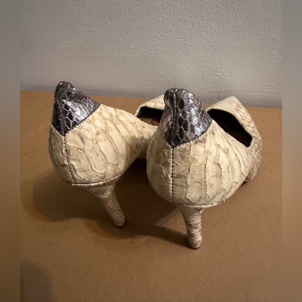 Sam Edelman Cream Snakeskin Heels - Picture 5 of 5